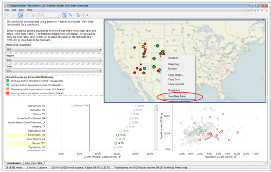 Viewing detailed tables beneath the data with Tableau Reader