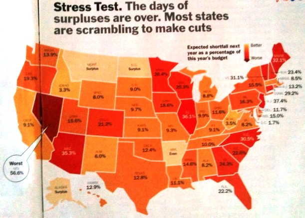 State budget surplus or deficit 2011 v 2